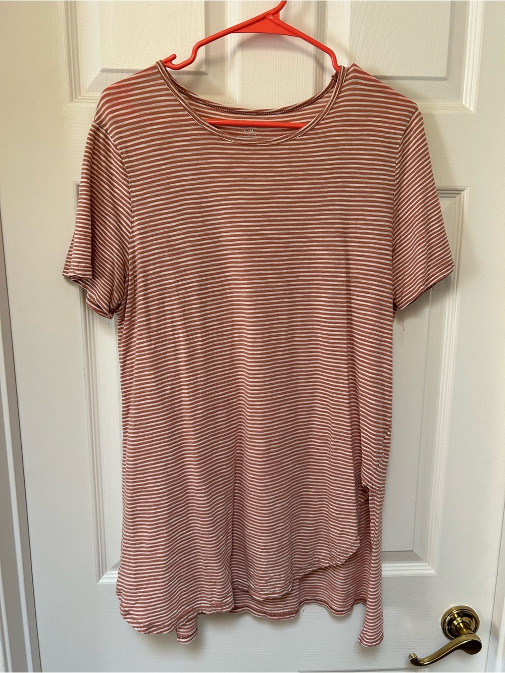 Old Navy Striped Short Sleeve Tunic - Rust & White